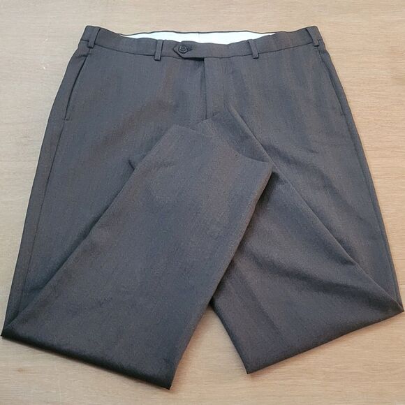 Brooks Brothers 346 Dress Pants Mens 38x32 Brown Wool Slacks Business Formal - Picture 2 of 10